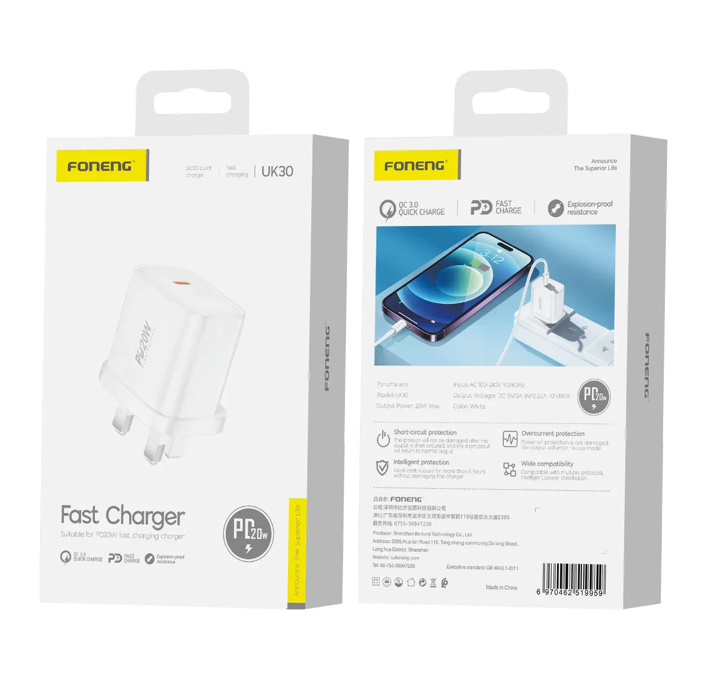 FONENG UK30 USB-C Charger (20W)